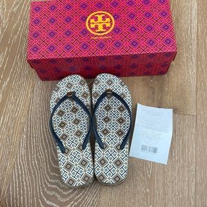 Tory Burch wedge sandals!! NEVER WORN size 8